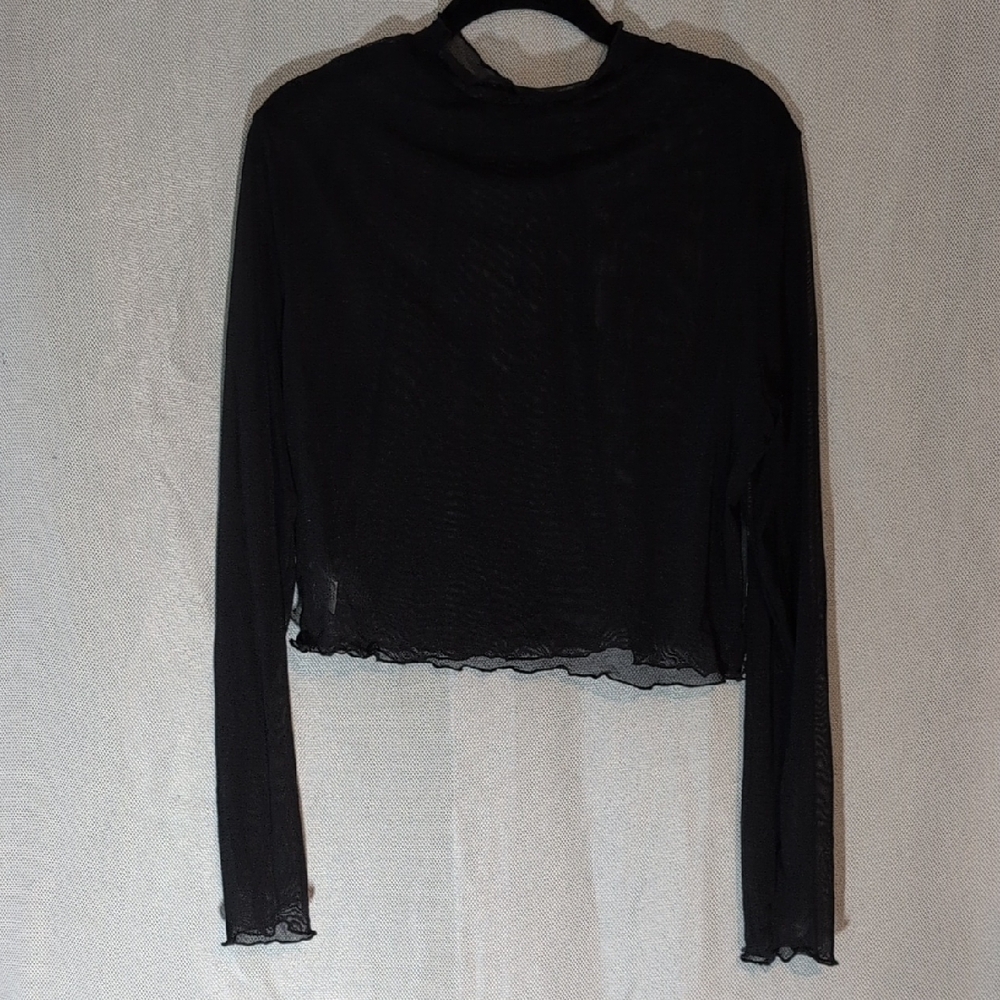 SHEIN Elegant Black Sheer Blouse